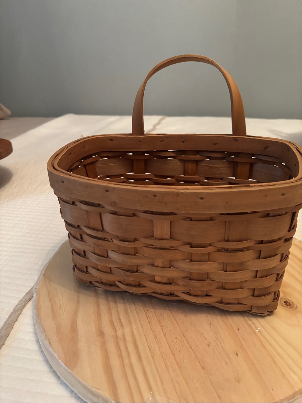 Vintage Flat Back Woven Wall Basket